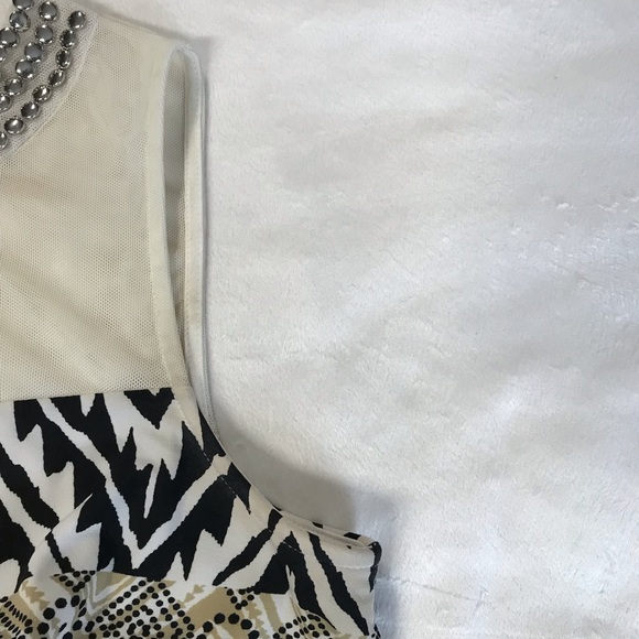 Roz & Ali Sleeveless Blouson Dress Women’s Size 10 Multicolor Round Beaded Neck - Picture 14 of 16